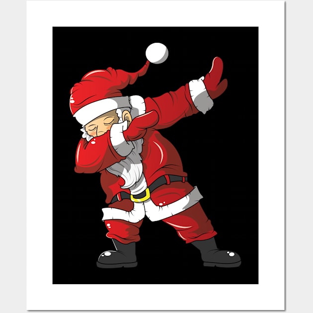 Dabbing Santa Cute Funny Girls Boys Christmas Wall Art by trendingoriginals